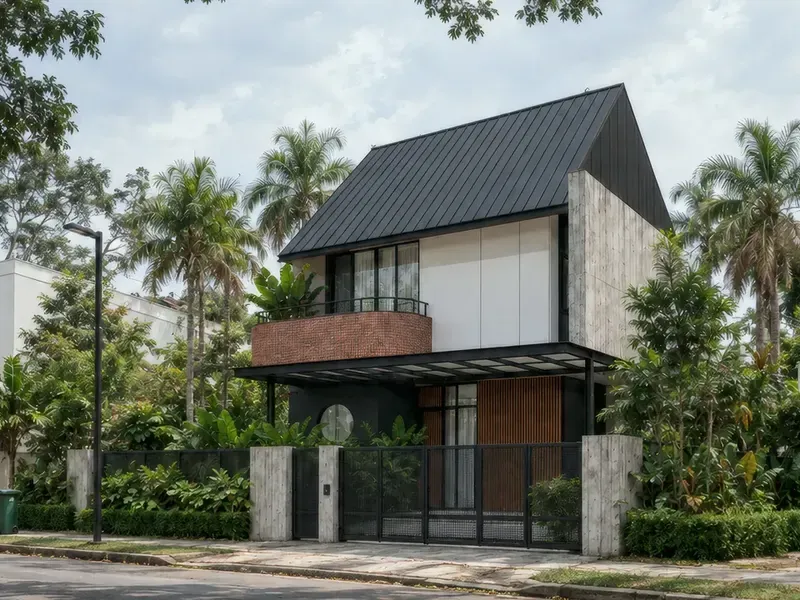 Contoh render rumah dari kelas AI untuk Arsitektur