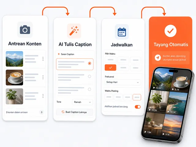 Kanvas workflow automasi konten media sosial dengan jadwal tayang otomatis