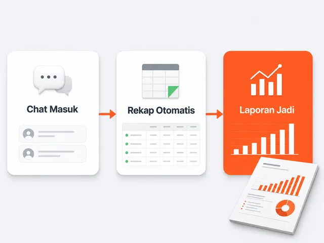 Alur kerja otomatis dari chat masuk sampai laporan jadi